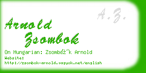 arnold zsombok business card